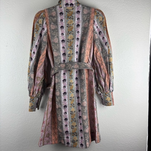 Zimmermann Luminous Linen Mixed Ribbon Stripe Belted Mini Dress US 4 Cocktail - Picture 8 of 12